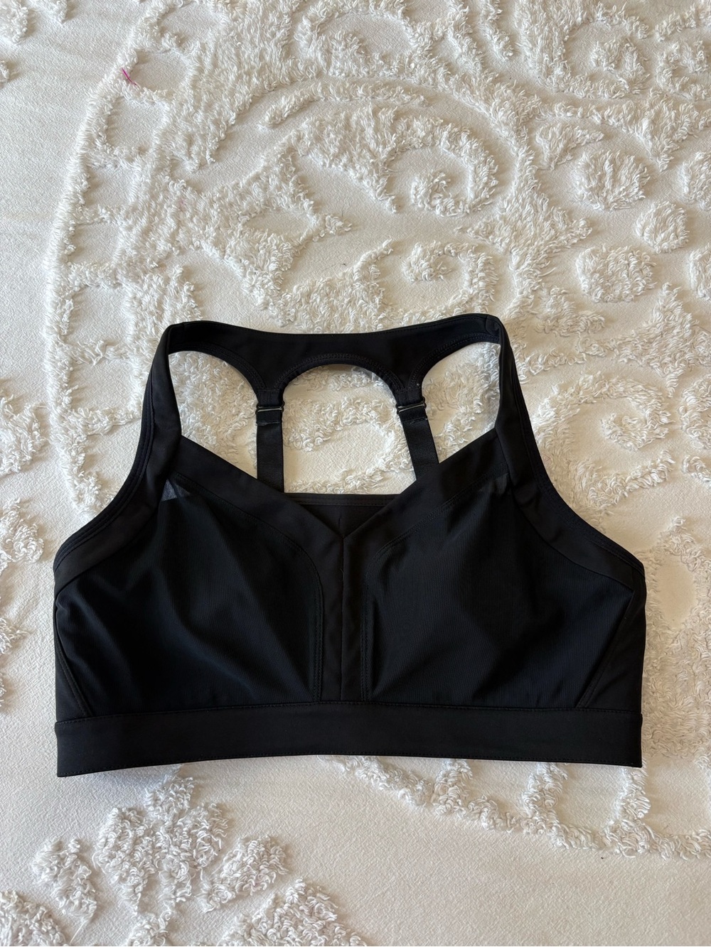 Fabletics Black Strappy Sports Bra - Comfortable Support